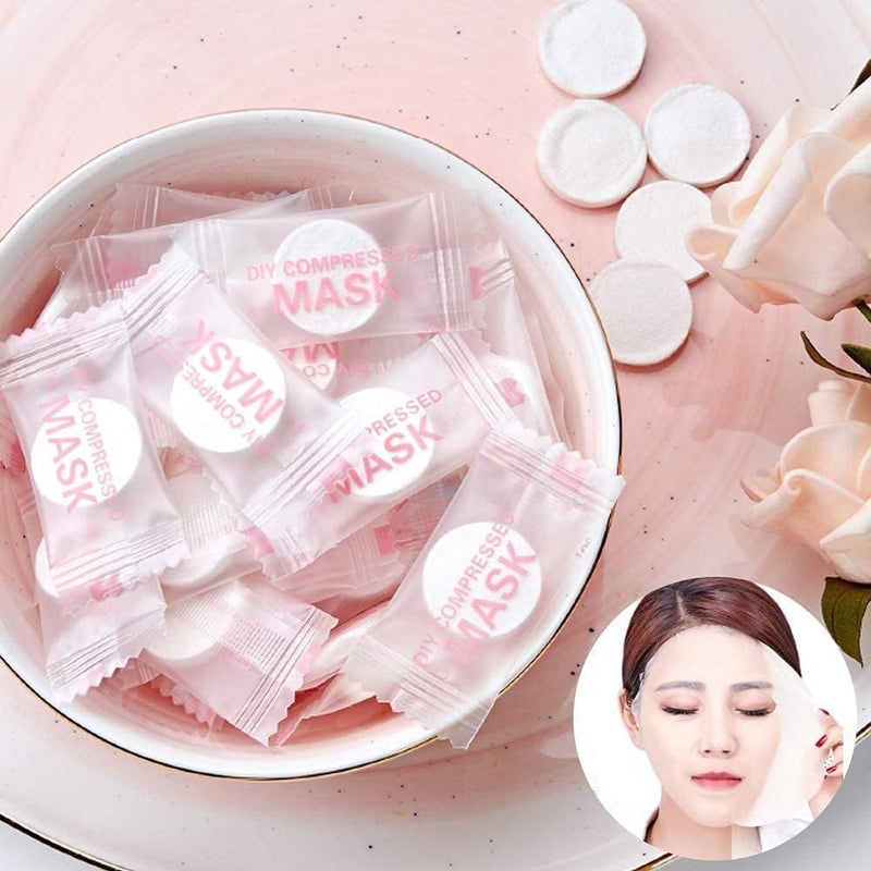 URBAN BOX Compressed Facial Mask Tablets Disposable Paper Natural Cotton Skin Care Masks Home Diy Makeup Beauty for Women Girls Cosmetic Facial Paper Sheet Eye Nose Face Sheet PACK OF 100 - Image 4