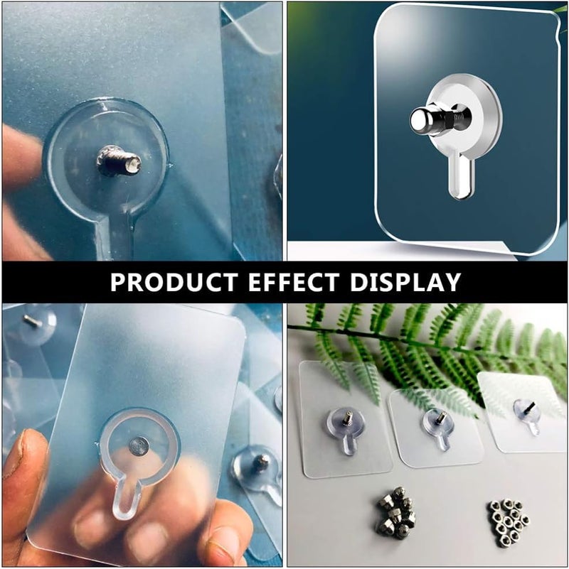 VONITY 7 Pcs Screw Hooks for Wall Heavy Duty for Hanging Clothes Without Drill Kitchen Hook Bathroom Hanger Stickable for Hanging Utensils No Drilling Screw Hookself Adhesive Nails Wall Mount Screw - Image 2