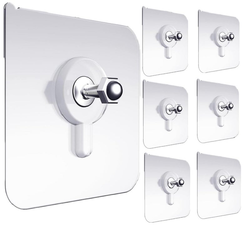 VONITY 7 Pcs Screw Hooks for Wall Heavy Duty for Hanging Clothes Without Drill Kitchen Hook Bathroom Hanger Stickable for Hanging Utensils No Drilling Screw Hookself Adhesive Nails Wall Mount Screw - Image 1