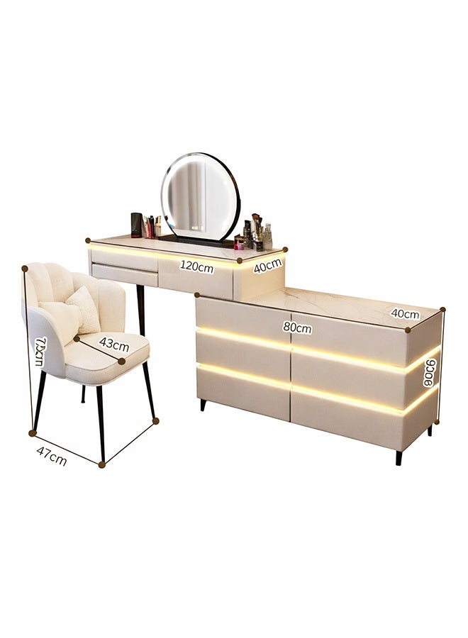 NKX Multifunctional Makeup Vanity Dressing Table with Drawers and Chair 120 CM - Image 4