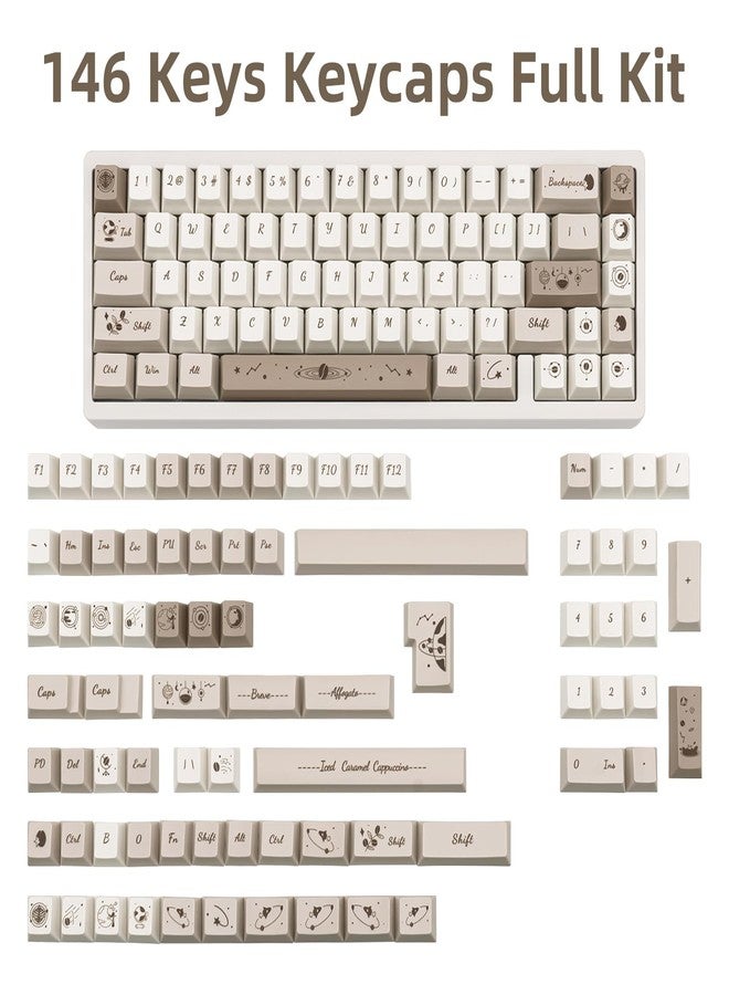 TIMSEKER 146 Keys Milky White Keycaps, Thick Dye Sub PBT Keycaps Set, Cherry Profile, Dye Sublimation Process, for ANSI/ISO Layout Cherry Mx Switches Mechanical Creamy Keyboard - Image 2