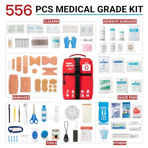 Prelady 556 Piece Premium Large First Aid Kit, Survival Medical Bag with Labelled Compartments, Workplace Essential for Home & Sports, Molle Tactical Rip-Away Design, First Responders' Choice for Trauma - Image 3