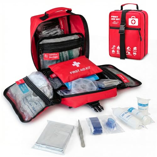 Prelady 556 Piece Premium Large First Aid Kit, Survival Medical Bag with Labelled Compartments, Workplace Essential for Home & Sports, Molle Tactical Rip-Away Design, First Responders' Choice for Trauma - Image 1