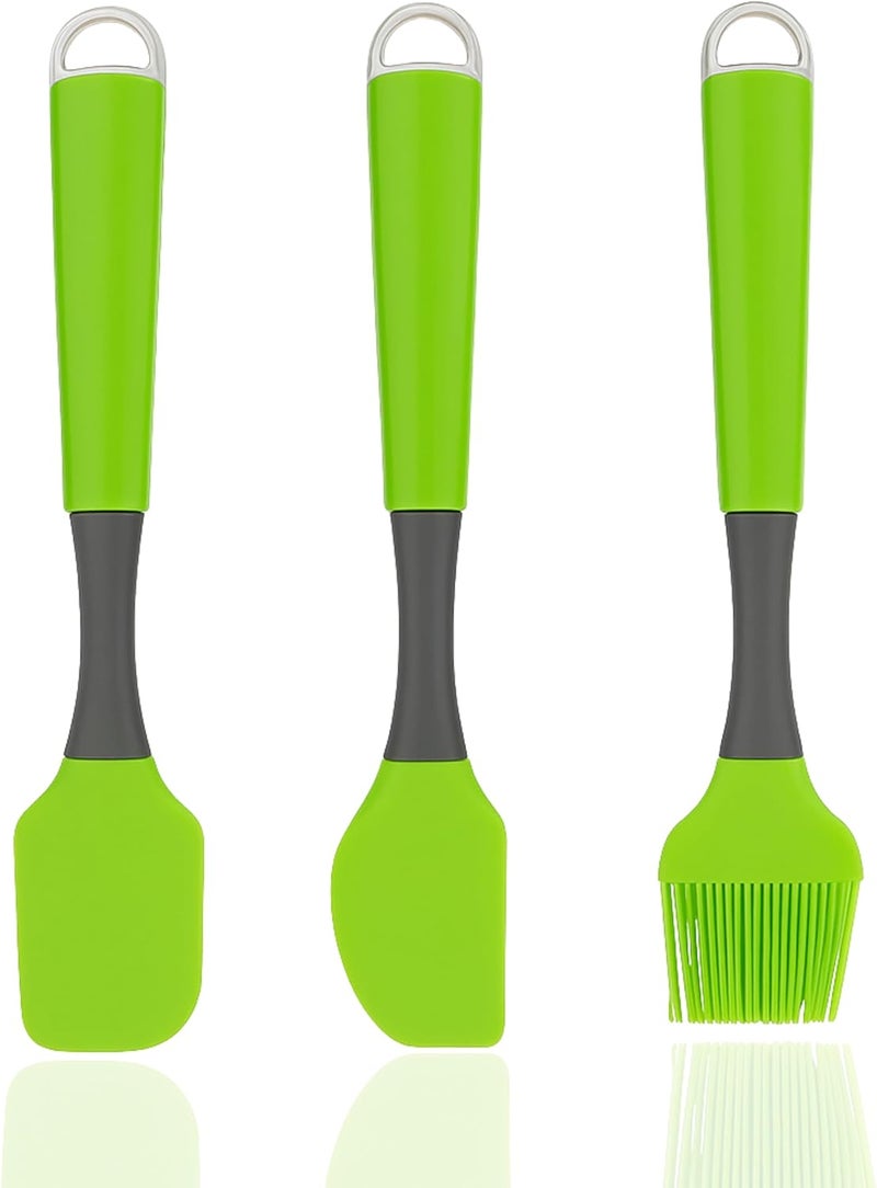 ECVV Silicone Spatula Set 3PCS - Heat Resistant Non-Stick Kitchen Utensils for Cooking, Baking, and Cake Decorating - Image 1