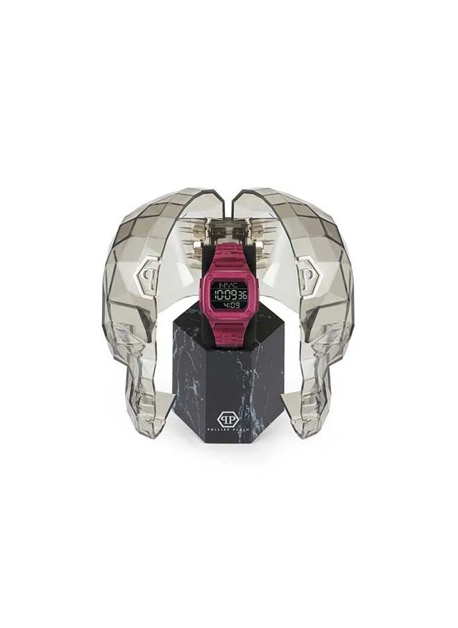فيليب بلين Hyper $Hock Silicone Strap Digital Wrist Watch PWHAA0121 - 44mm - Pink