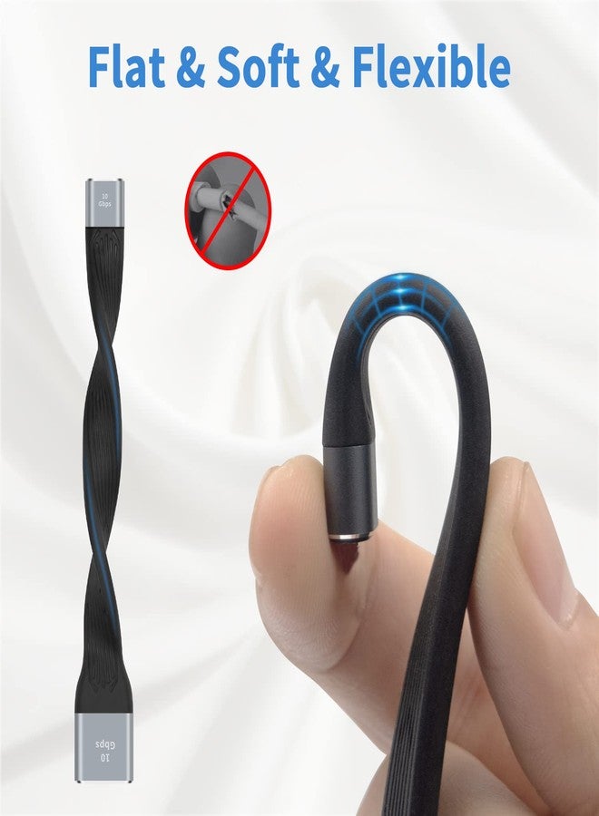 Poyiccot USB C Female to USB Female Adapter, USB 3.1 Type C to Type A Extender Cable, 10Gbps Data Transfer, Soft Flat Design, Compatible with iPhone, MacBook, Power Bank, Galaxy,13cm - Image 4