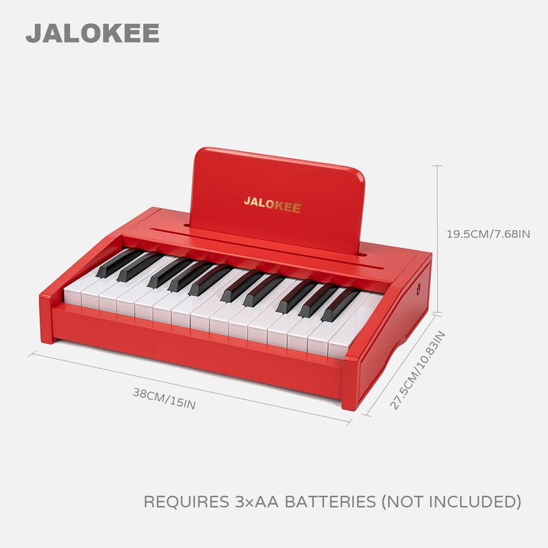 JALOKEE Kids Piano Keyboard, Digital Piano for Kids, Music Educational Instrument Toy, Wood Toy for 3+ Girls and Boys (Red, 25 Keys) - Image 3