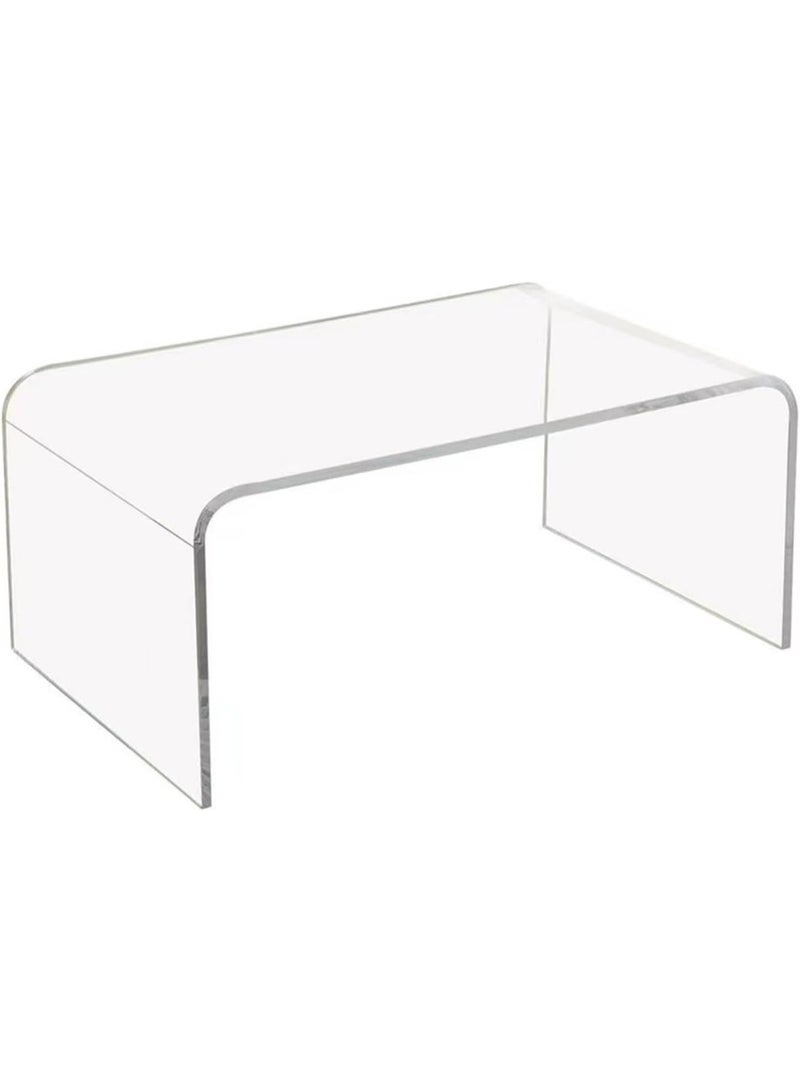 SLASA Modern Clear Acrylic Coffee Table 40×30 cm – Minimalist Living Room Side Table, Centre Table for Coffee Corner, Space-Saving Small Coffee Table, Clear Acrylic Premium Glass-Style Table - Image 1
