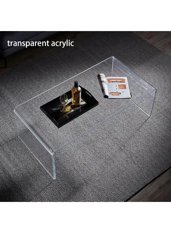 SLASA Modern Clear Acrylic Coffee Table 40×30 cm – Minimalist Living Room Side Table, Centre Table for Coffee Corner, Space-Saving Small Coffee Table, Clear Acrylic Premium Glass-Style Table - Image 5