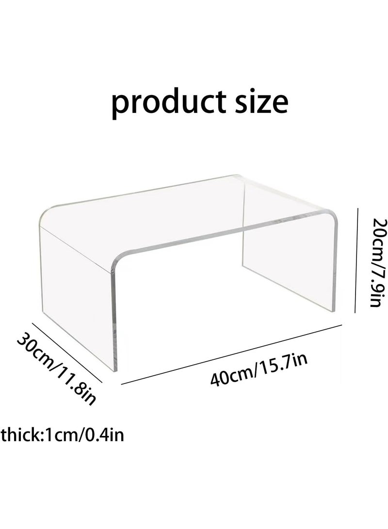 SLASA Modern Clear Acrylic Coffee Table 40×30 cm – Minimalist Living Room Side Table, Centre Table for Coffee Corner, Space-Saving Small Coffee Table, Clear Acrylic Premium Glass-Style Table - Image 3