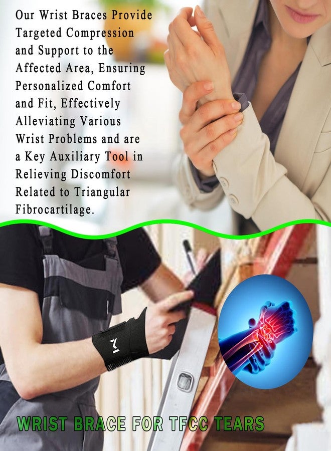 FVVWVV 2 Pcs Adjustable Wrist Brace for Pain Relief, Carpal Tunnel & Tendonitis Support, Ultra-Thin Ulnar Brace for Left & Right Hand, Wrist Compression Wraps for Sports, Gaming & Daily Use - Image 5