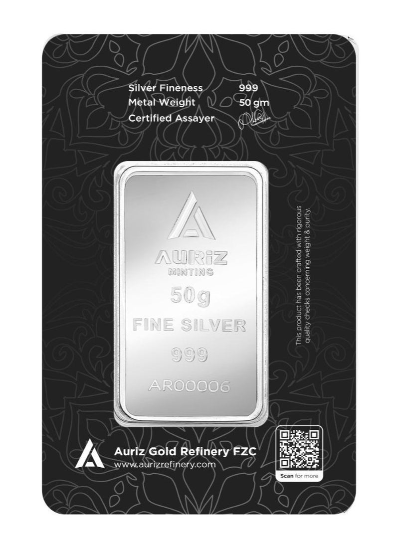 Auriz Minting 50 g pure silver Bar (999) - 50 GRAM - Image 1