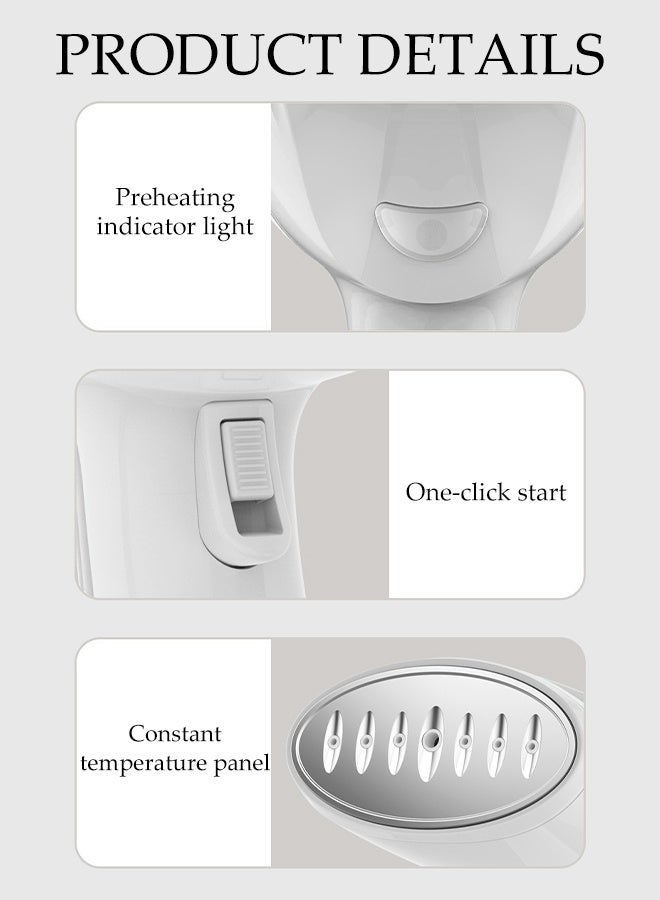 DUNISO Garment Steamer Iron，Handheld Garment Steamer，Portable Steam Iron，Space Saving，Leak Proof，for Home，Office & Travel，1500W 300ML，White - Image 4