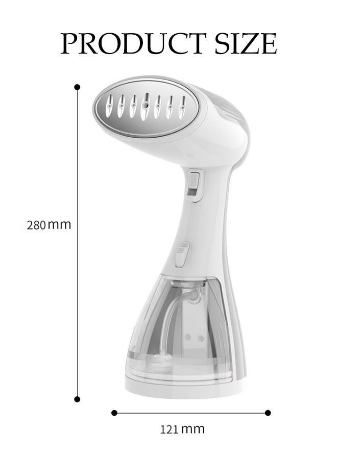 DUNISO Garment Steamer Iron，Handheld Garment Steamer，Portable Steam Iron，Space Saving，Leak Proof，for Home，Office & Travel，1500W 300ML，White - Image 2