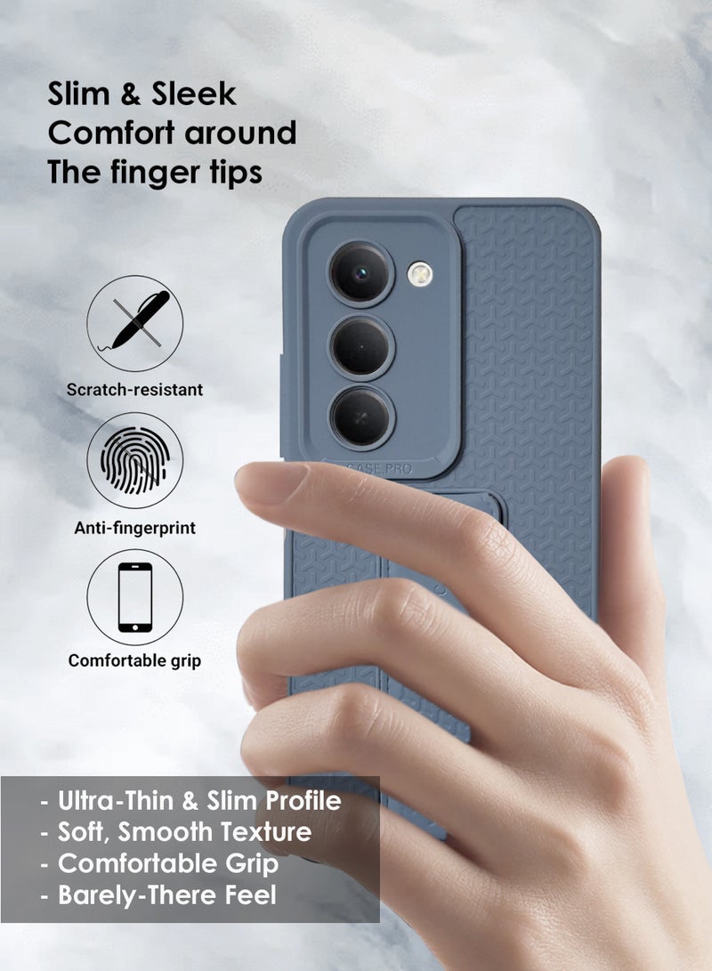 Xiaomi Redmi 15 Hand Grip Case Cover - Magnetic Hand Grip Holder & Kickstand Case For Xiaomi Redmi 15 - Strong Grip for Magnetic Car Holder, Stylish Silicone Case & Functional, Ultimate Convenience & Hands-Free Viewing - Navy Blue - Image 5