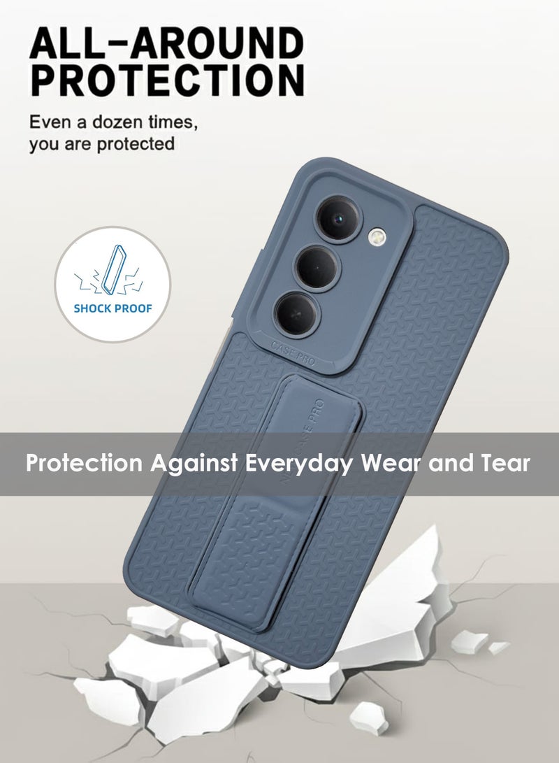 Xiaomi Redmi 15 Hand Grip Case Cover - Magnetic Hand Grip Holder & Kickstand Case For Xiaomi Redmi 15 - Strong Grip for Magnetic Car Holder, Stylish Silicone Case & Functional, Ultimate Convenience & Hands-Free Viewing - Navy Blue - Image 3