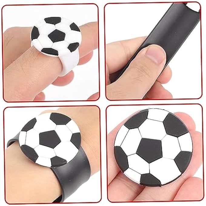rayihni 1 Set Children'S Football Party Bag, Sports Necklace, Rings For Children Boys, Football Badge Slap Bracelets, Football Give Aways Children'S Birthday Party Gift - Image 4