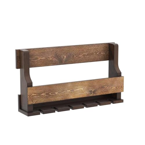 Indigo interiors Alvarado Wine Rack Gloss Holder, Wall Mounted Wine Racks, 8 Bottles, Hangers for 6 Wine Glasses (Teak) - Image 4