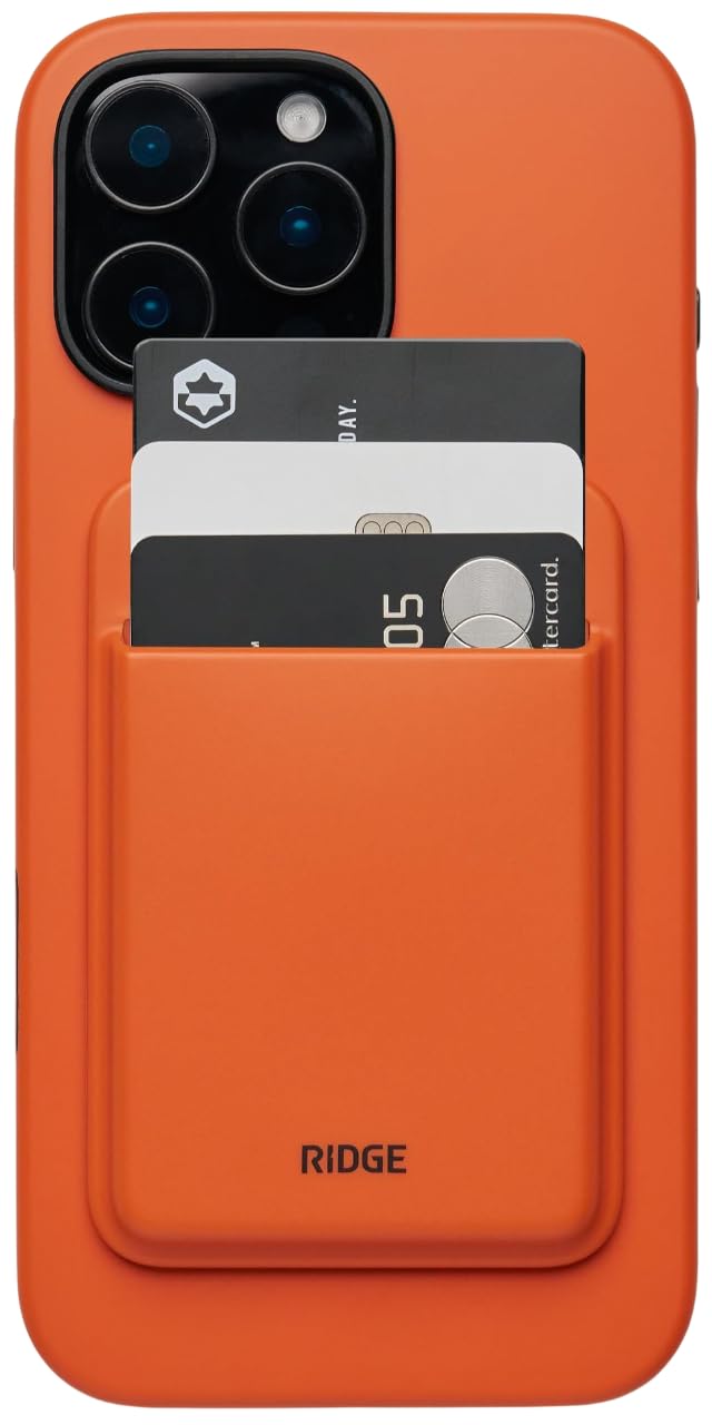 The Ridge Ridge Card Holder Compatible with Magsafe HighStrength For A Secure Hold Keeps Up To 3 Card Shatterproof TPU Basecamp Orange - Image 2