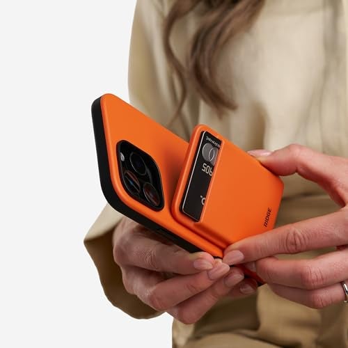 The Ridge Ridge Card Holder Compatible with Magsafe HighStrength For A Secure Hold Keeps Up To 3 Card Shatterproof TPU Basecamp Orange - Image 3