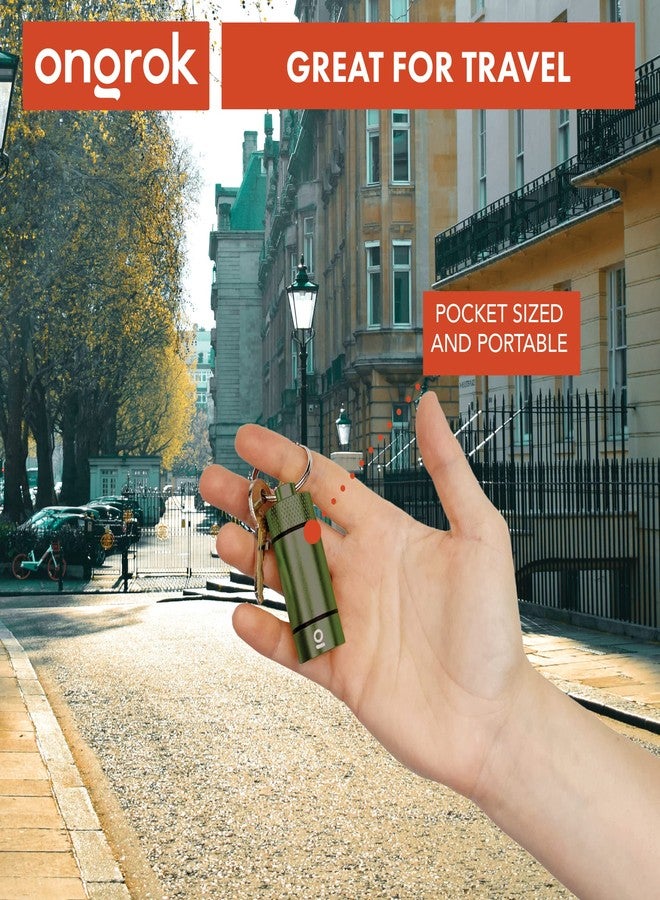 ONGROK Premium Mini Storage Tube, Keychain, Pocket-Sized, Airtight, Aluminum Metal Holder and Case (Green) - Image 3
