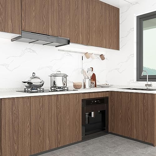 HOLOMEY Walnut Wood Contact Paper for Countertops Cabinets Brown Wooden Grain Wallpaper Self-Adhesive Removable Waterproof Wood Vinyl Wrap for Counter Top Drawer Table Covers 16x78 inch Matte Thicken - Image 5