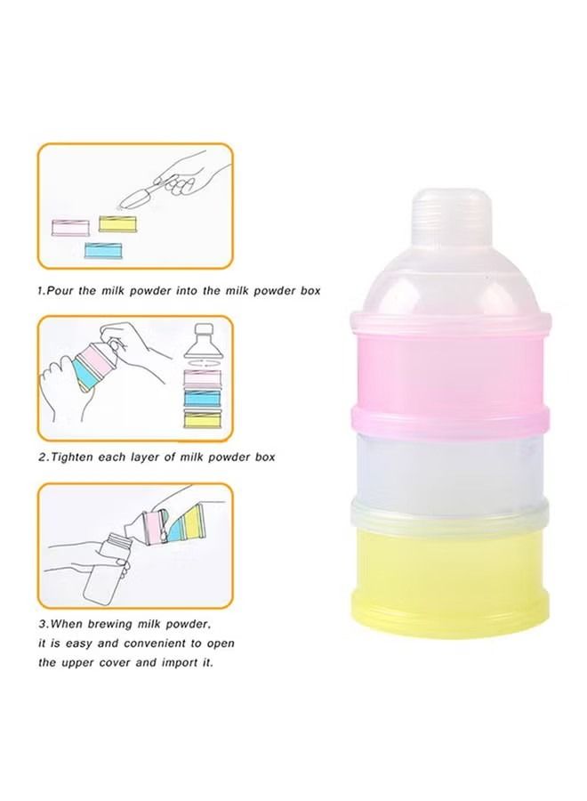 ORiTi 3-Layer Portable Leak Proof Baby Milk Powder Container With Bottle Neck Design