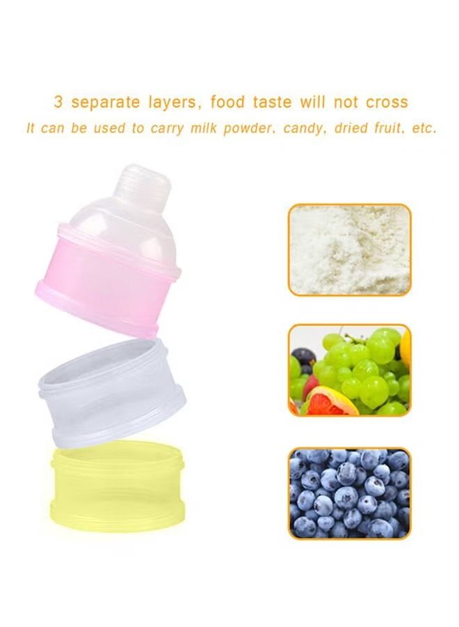 ORiTi 3-Layer Portable Leak Proof Baby Milk Powder Container With Bottle Neck Design