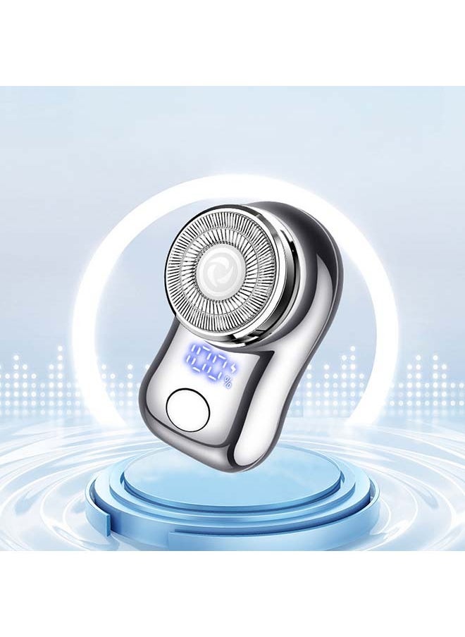 Generic Small  Rechargeable  Mini Electric Shaver Efficient Shaving Dual Ring Blade Net Intelligent Digital Display, Detachable Blade Head, Easy Cleaning Type-C High-speed Charging Worry Free Boarding  - Image 1