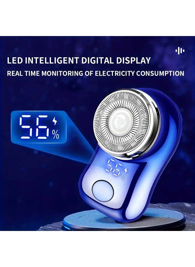 Generic Small  Rechargeable  Mini Electric Shaver Efficient Shaving Dual Ring Blade Net Intelligent Digital Display, Detachable Blade Head, Easy Cleaning Type-C High-speed Charging Worry Free Boarding  - Image 5