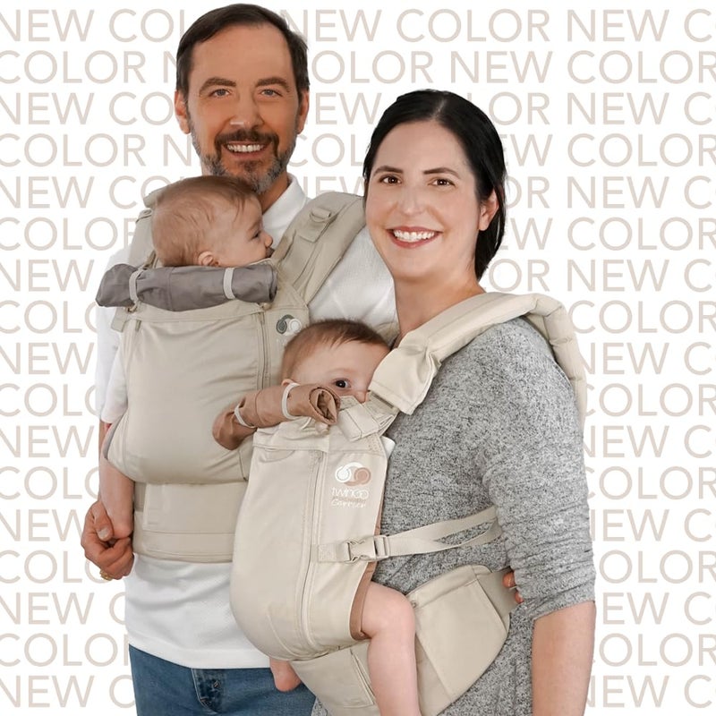 TwinGo حمالة توينغو موديل الهواء محايد رائعة لجميع الفصول شبكة قابلة للتنفس قابلة للتعديل بالكامل حمالة مزدوجة أو حمالة فردية لطفلين للرجال والنساء من XS إلى XXL التوائم والأطفال حتى 1045 رطل - Image 4