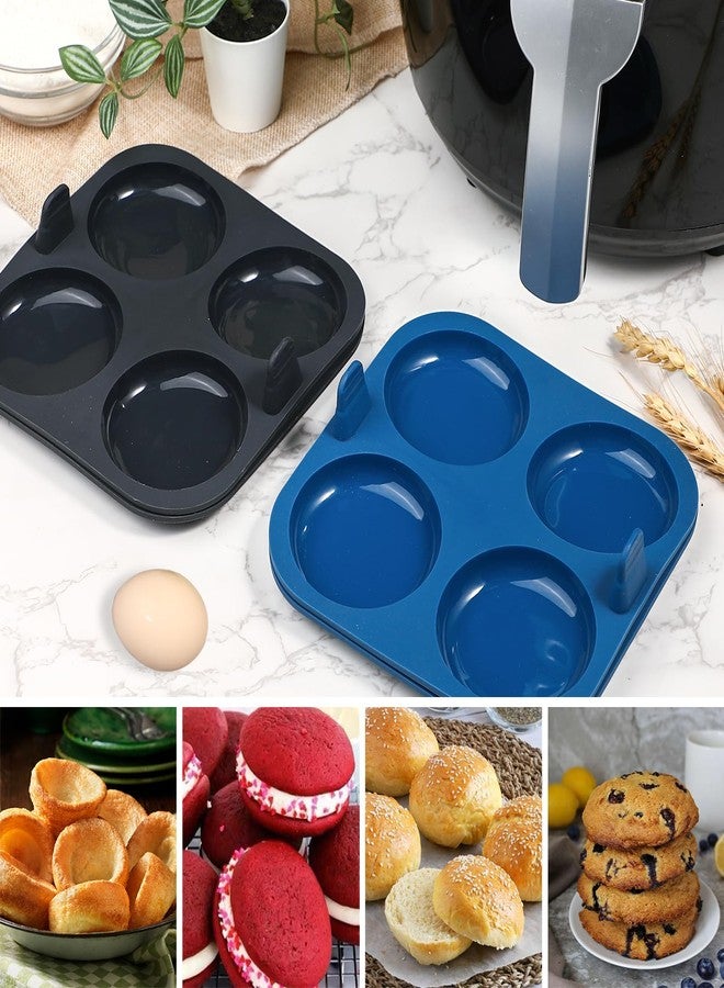 Webake Air Fryer Yorkshire Pudding Pan for Baking, Nonstick Silicone Yorkshire Pudding Tin with Handle, BPA Free Set of 4 - Image 2