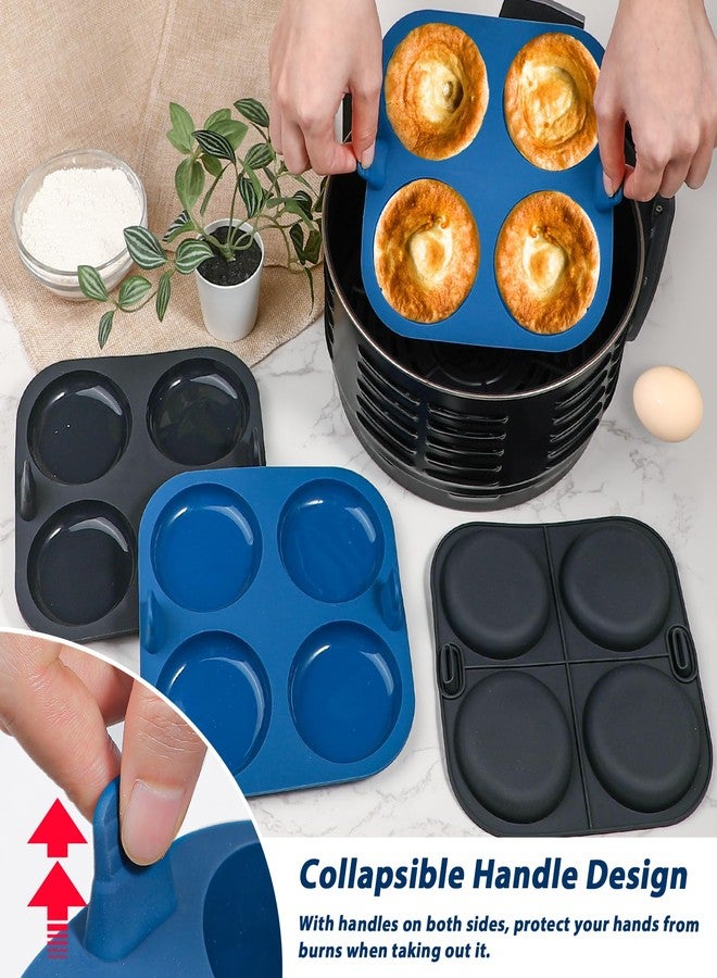 Webake Air Fryer Yorkshire Pudding Pan for Baking, Nonstick Silicone Yorkshire Pudding Tin with Handle, BPA Free Set of 4 - Image 3