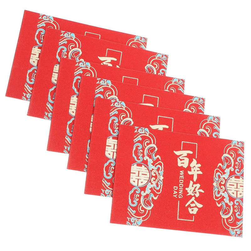 6Pcs Traditional Chinese Red Wedding Money Envelopes For Marriage And Engagement - Image 2
