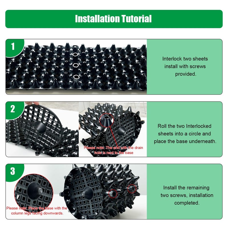 RooTrimmer 1 Gallon Air Pruning Containers, New Plastic Nursery Pots, Fruit Vegetable Garden Self-Planting Pots, Black (1G-10P) - Image 5