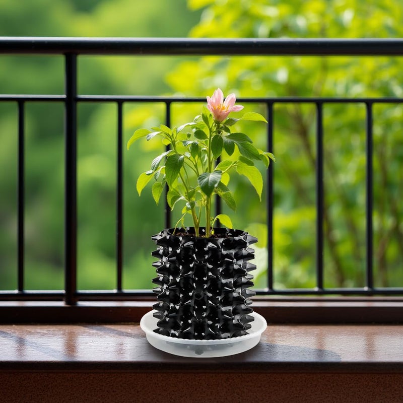 RooTrimmer 1 Gallon Air Pruning Containers, New Plastic Nursery Pots, Fruit Vegetable Garden Self-Planting Pots, Black (1G-10P) - Image 2