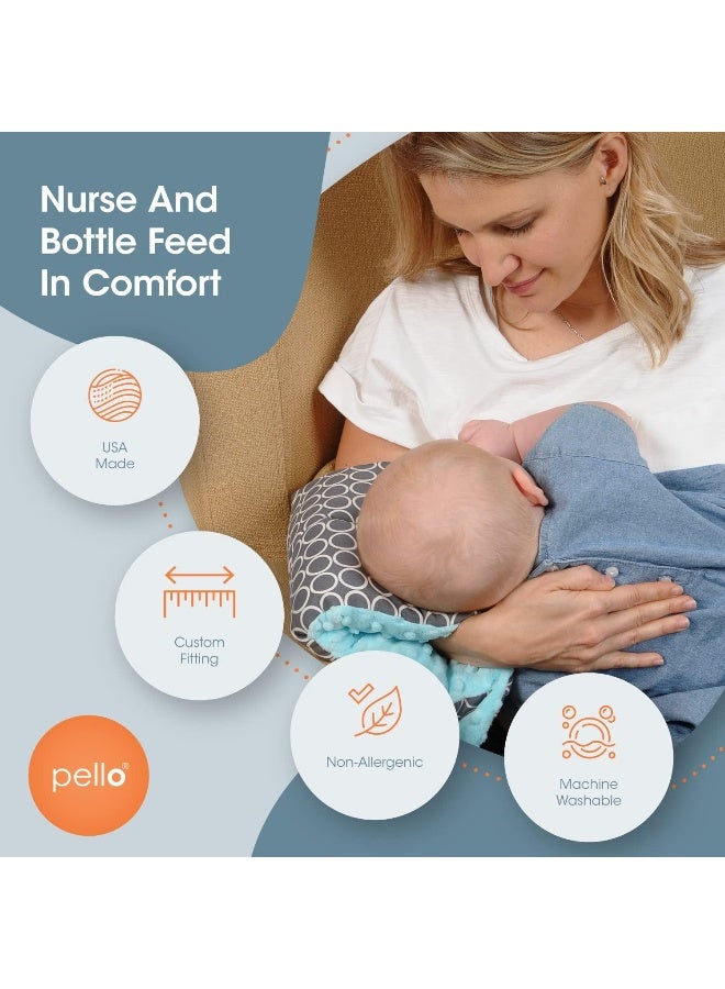 Pello Comfy Cradle Nursing Arm Cushion, Breastfeeding and Bottle Feeding Pillow, Head Support Cushion, Reversible Adjustable Nursing Cushion for Newborn. (Serenity/Light Gray) - Image 3