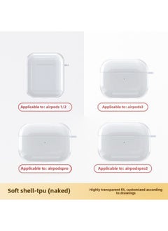 For Apple Headset Airpods4 Wireless Bluetooth Headset Protective Cover TPU Transparent Headset Protective Cover Material-Color:Tpu Soft Shell (bare Shell)-Applicable Models:Third Generation =pro: With Hanging Ears