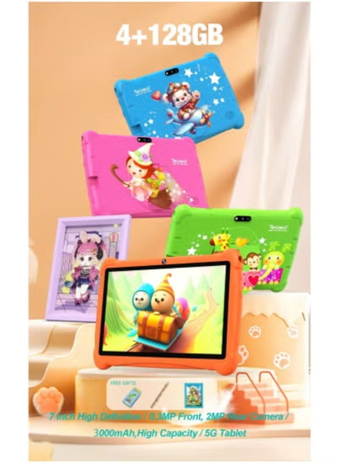 Telzeal P602 Android Tablet with 7-Inch HD Display, 4GB RAM, 128GB Storage, Dual Cameras, Wi-Fi, 3000mAh Battery – Green – Lightweight and Kid-Friendly Design – Includes Free Stylus, Screen Protector & Case – Ideal for Children, Learning, Casual Entertainment & Travel - Image 2