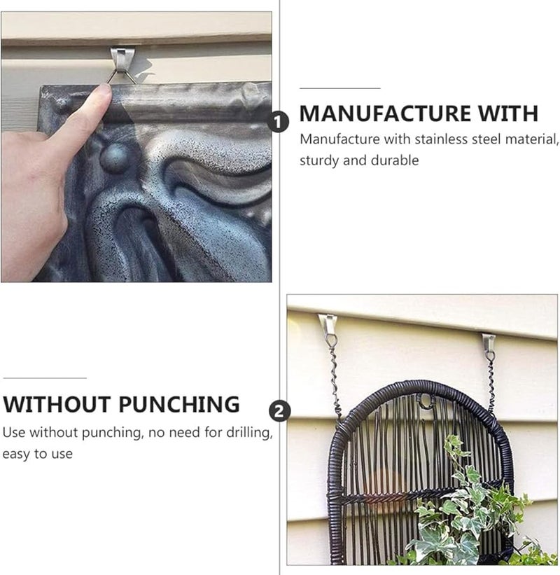 VICASKY 8 Pack Heavy Duty Metal Hooks for Security Camera Mounting on Vinyl Siding Easy Punch Installation - Image 3