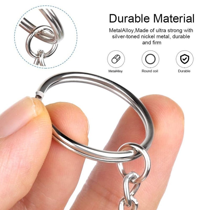 Decorcrafts Decorcrafts25mm Open Jump Ring Connector Key Case Silver Used for Organize Your Keys Purse Making Paracord Keychains and Also Used for DIY Crafts Pack of 60  - Image 3