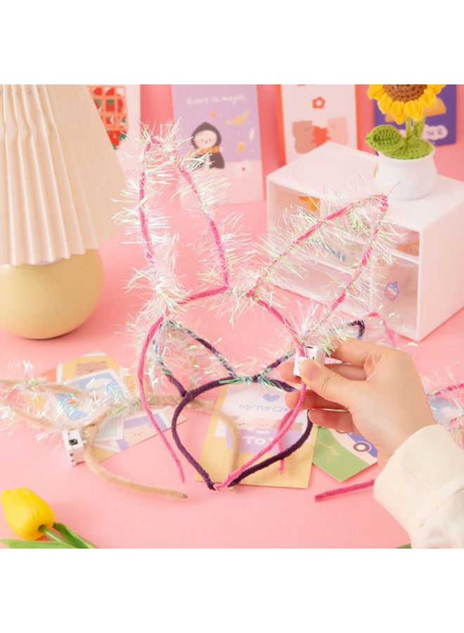 Luminous Headband Cute Korean Flash Headband Hairpin Sequins Gold Colorful LED Light Toy Push Gift-Color:14 Lamp Gold Wire Headband - Image 2