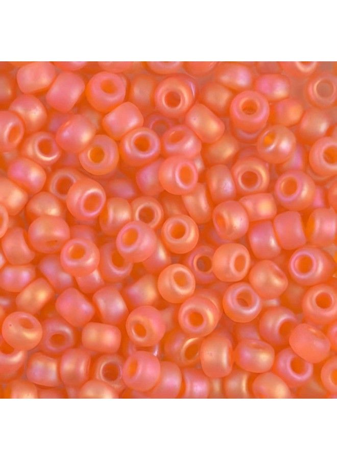 Miyuki 6;0 Round Matte Tr Orange Ab Miyuki Seed Beads Appx 20Gm Tube - Image 1