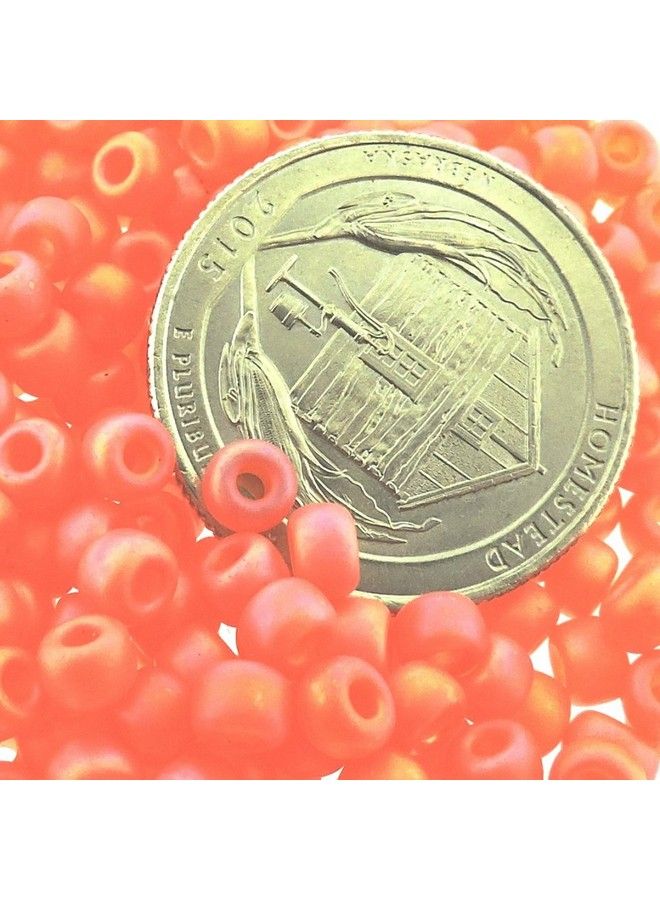 Miyuki 6;0 Round Matte Tr Orange Ab Miyuki Seed Beads Appx 20Gm Tube - Image 4