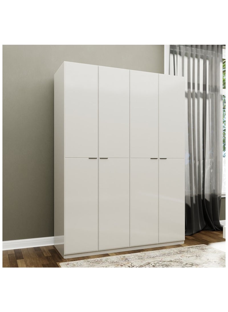 ROYALOAK Royaloak Oliver 4 Door Wardrobe – Modern MDF Cupboard with High-Gloss Finish, Durable & Freestanding Design  - Image 1