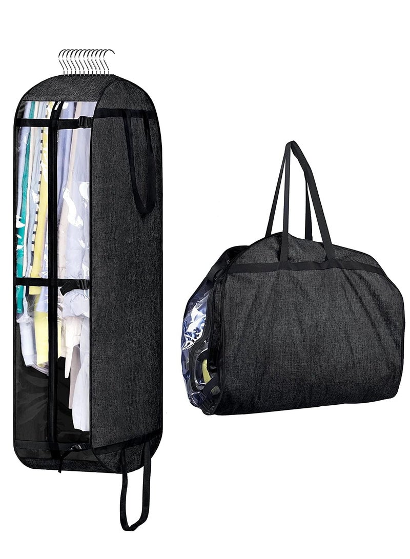 2 in 1 Portable Extra Large Hanging Closet Organizer, Hanging Garment Bags, Closet Storage Bag, Moving Bags, skirt Clothes Storage Bag, Moving Garment, Dresses Suit Protector Cover, Cloth Travel Bag  - Image 1
