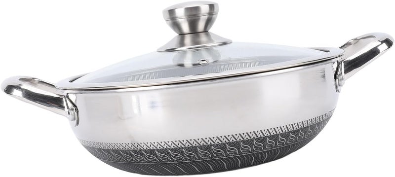 Luocute 316 Stainless Steel Frying Pan, Nonstick Skillet with Lid, Dishwasher Safe for Induction Cooktops and Gas Ranges (30cm) - Image 3