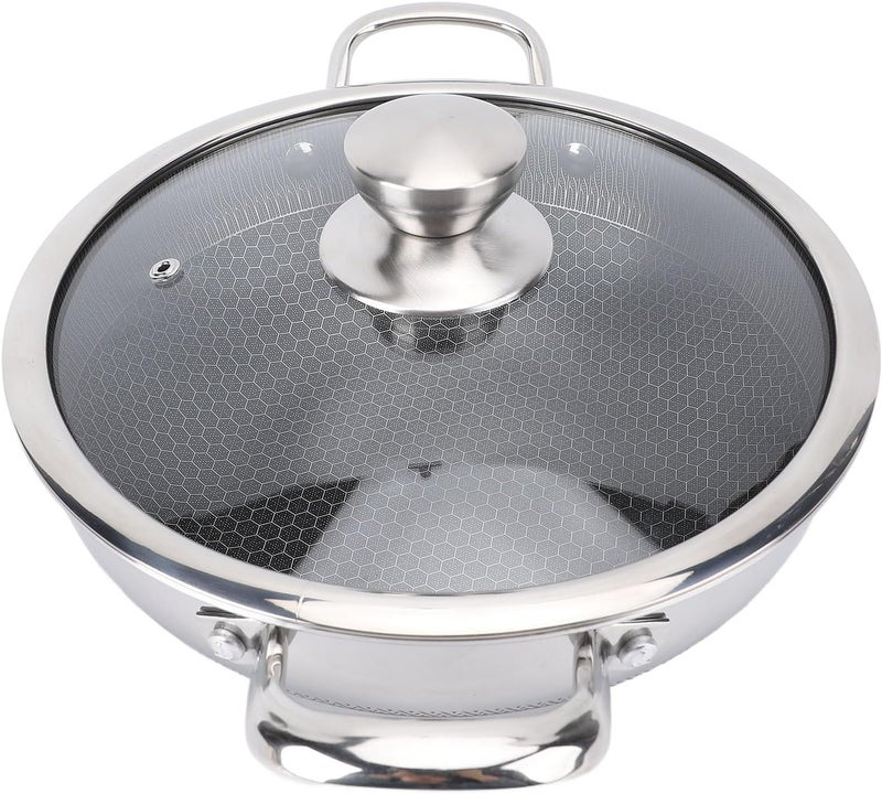 Luocute 316 Stainless Steel Frying Pan, Nonstick Skillet with Lid, Dishwasher Safe for Induction Cooktops and Gas Ranges (30cm) - Image 4