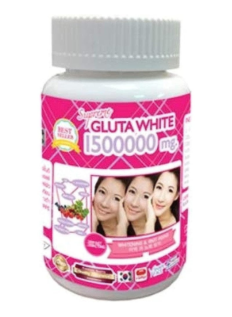 Gluta White Supreme Gluta White 150,000 mg Skin Whitening Anti-Wrinkle Freckle Reducing Whitening 30 Tablets - Image 1