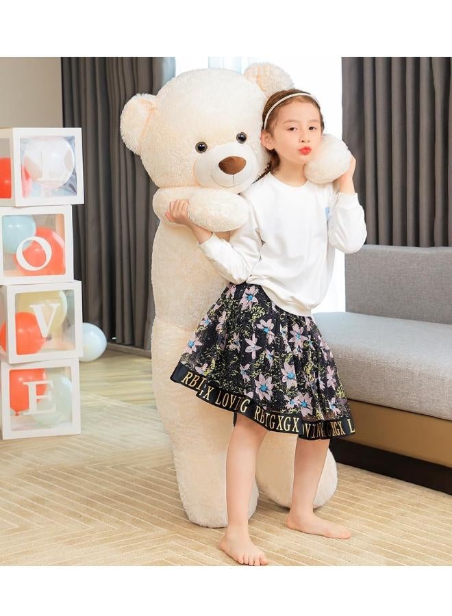 دمية دب عملاقة مقاس Xxl، 145 سم، لعبة ناعمة عملاقة، لعبة محشوة كبيرة، دب قطيفة، دب محبوب، هدية دمية دب (1.4 متر، بيج) - Image 3